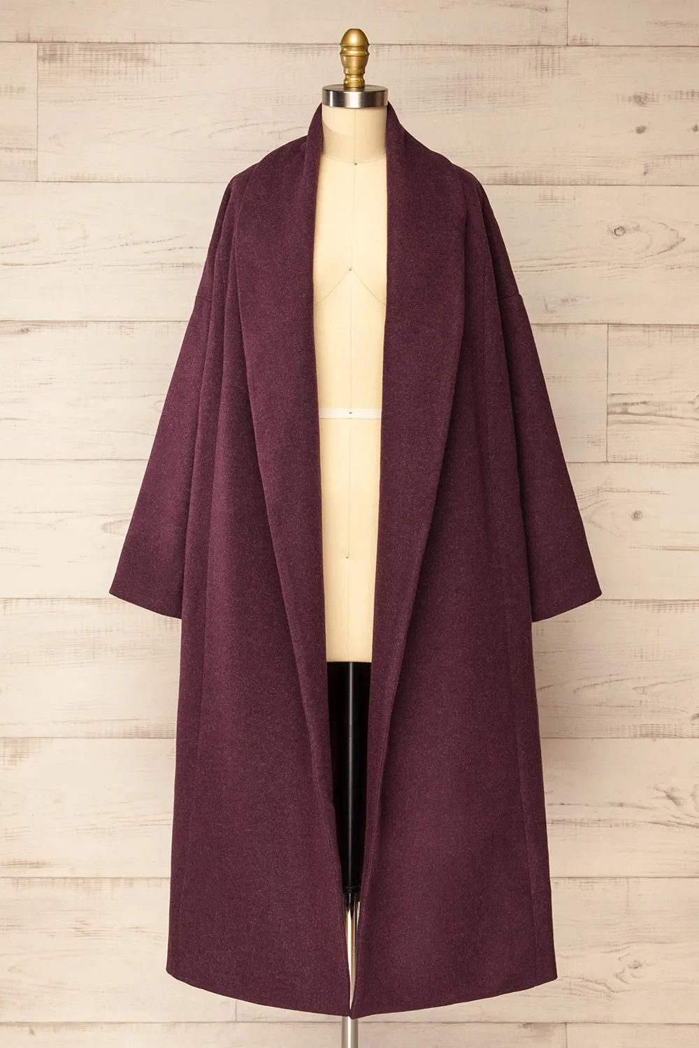 Padua Burgundy | Felt Coat w/ Belt