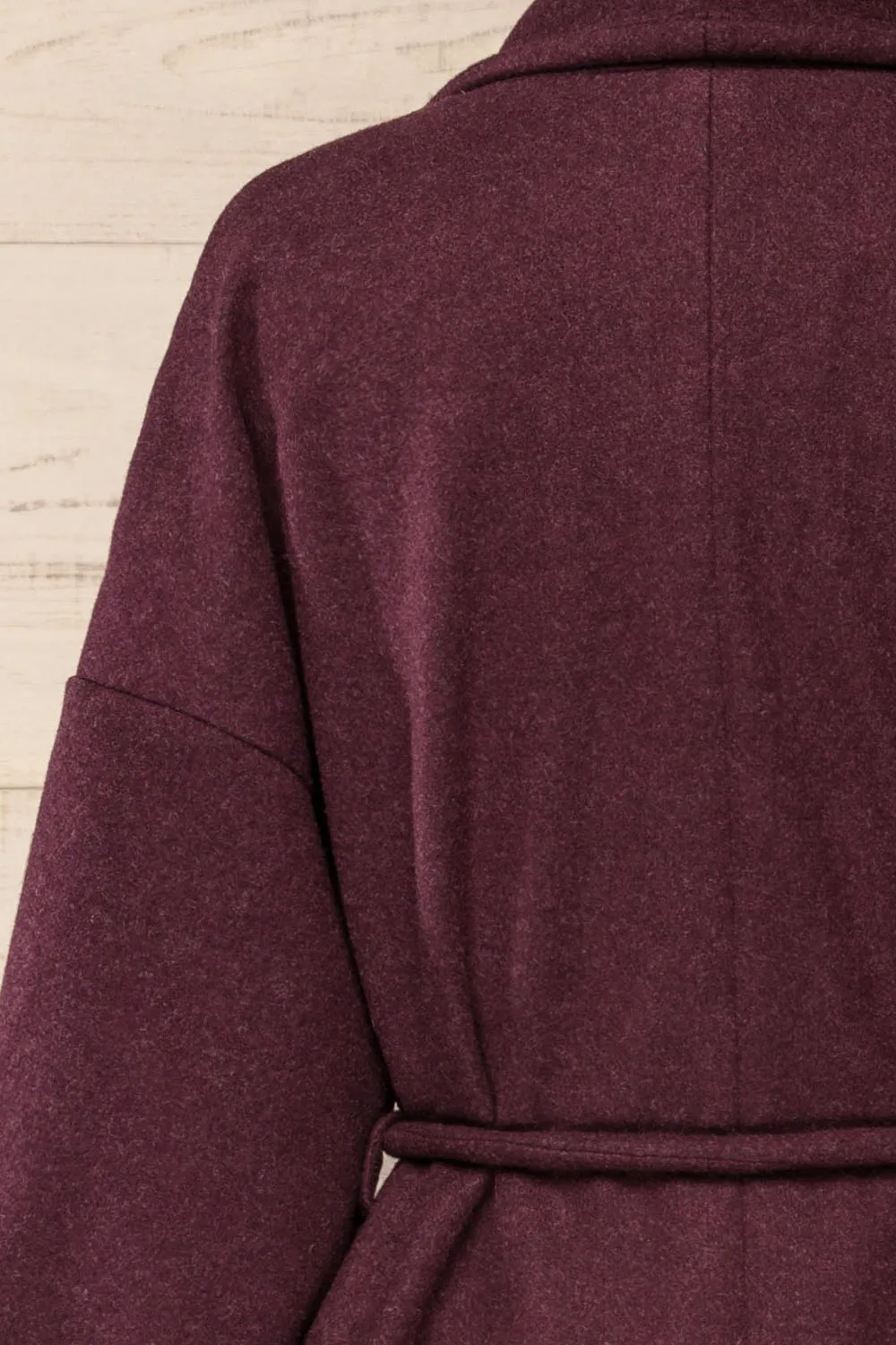 Padua Burgundy | Felt Coat w/ Belt