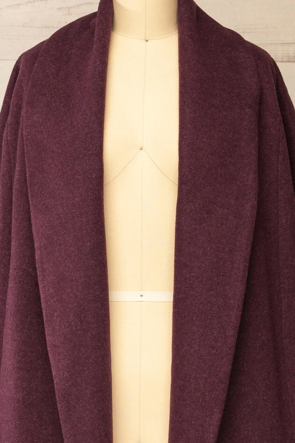 Padua Burgundy | Felt Coat w/ Belt