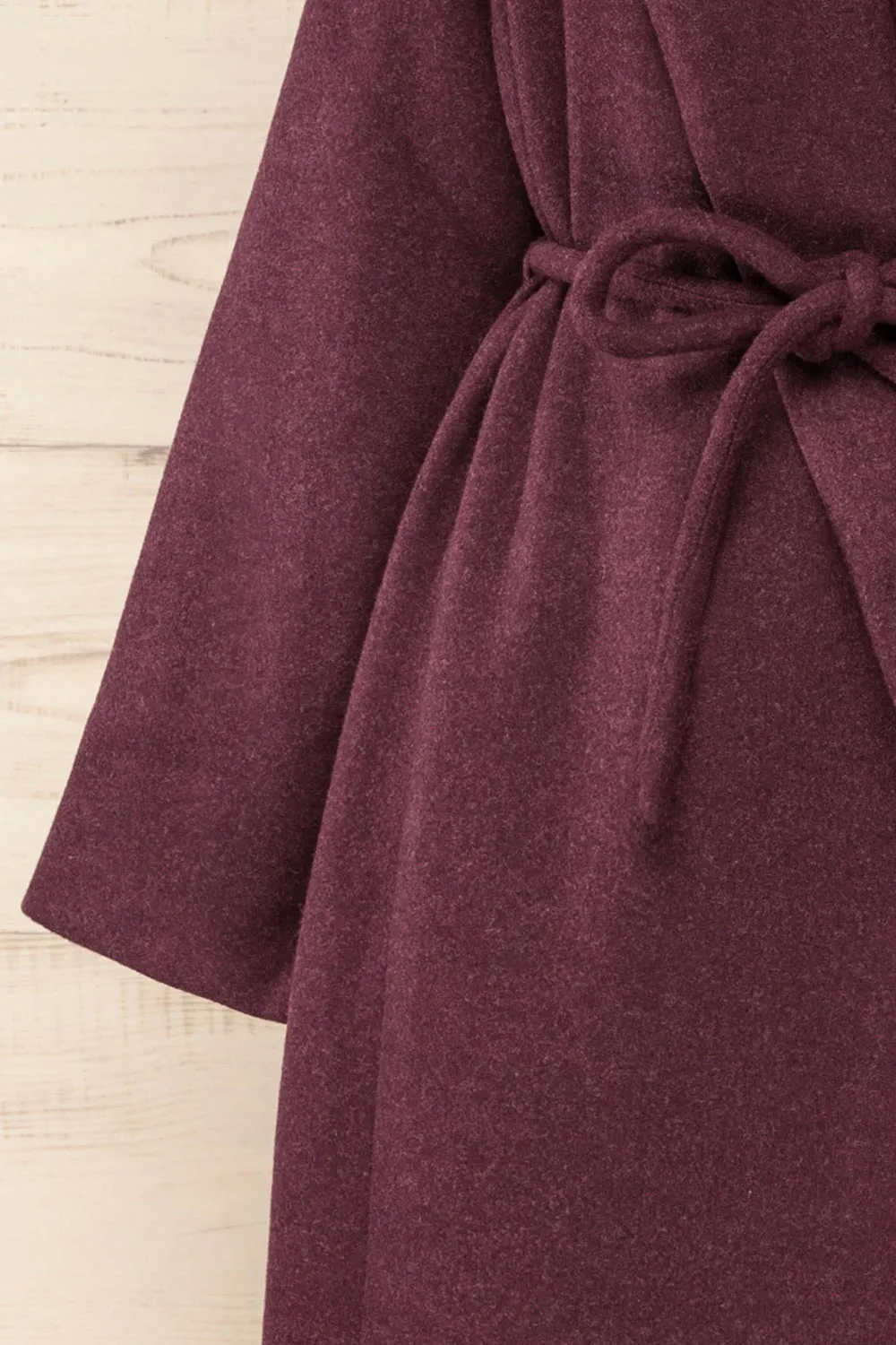 Padua Burgundy | Felt Coat w/ Belt