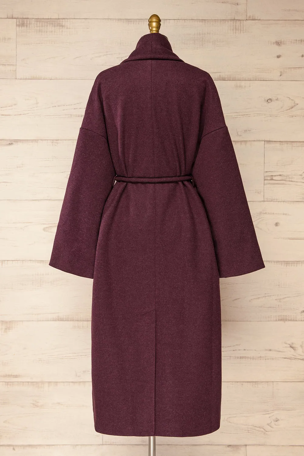 Padua Burgundy | Felt Coat w/ Belt
