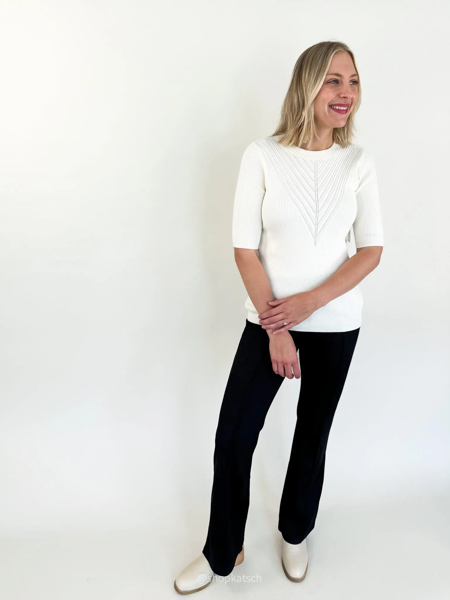 Paige Elbow Sleeve Crewneck Sweater