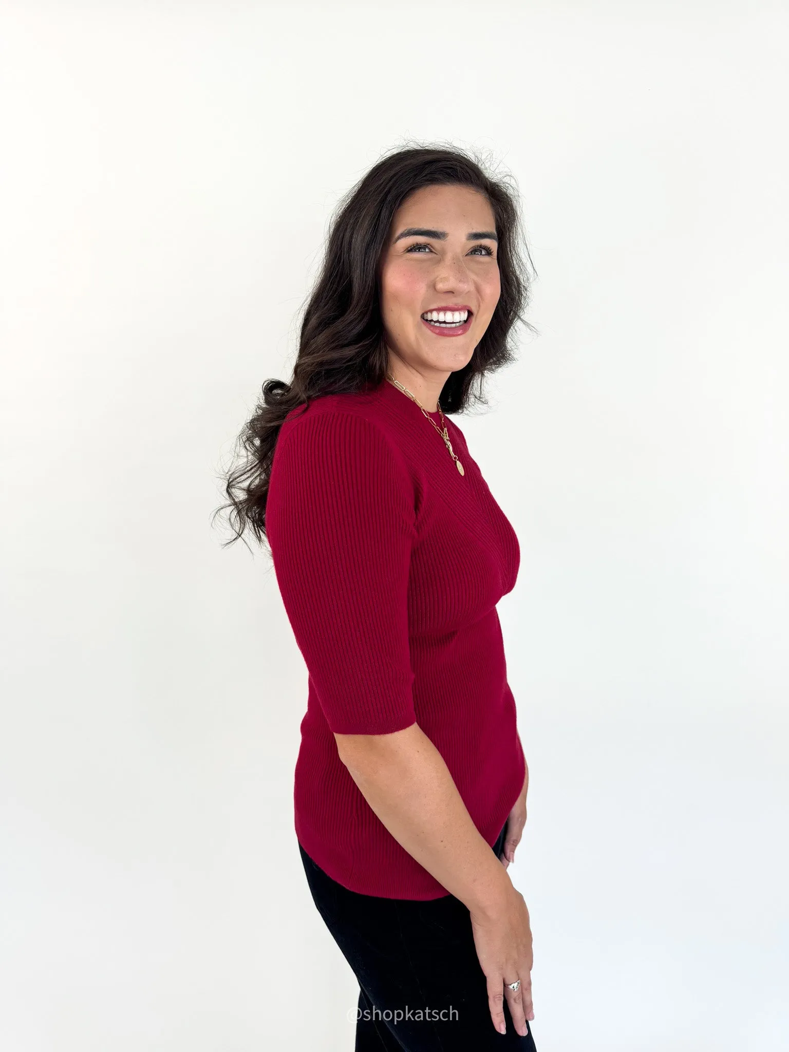 Paige Elbow Sleeve Crewneck Sweater