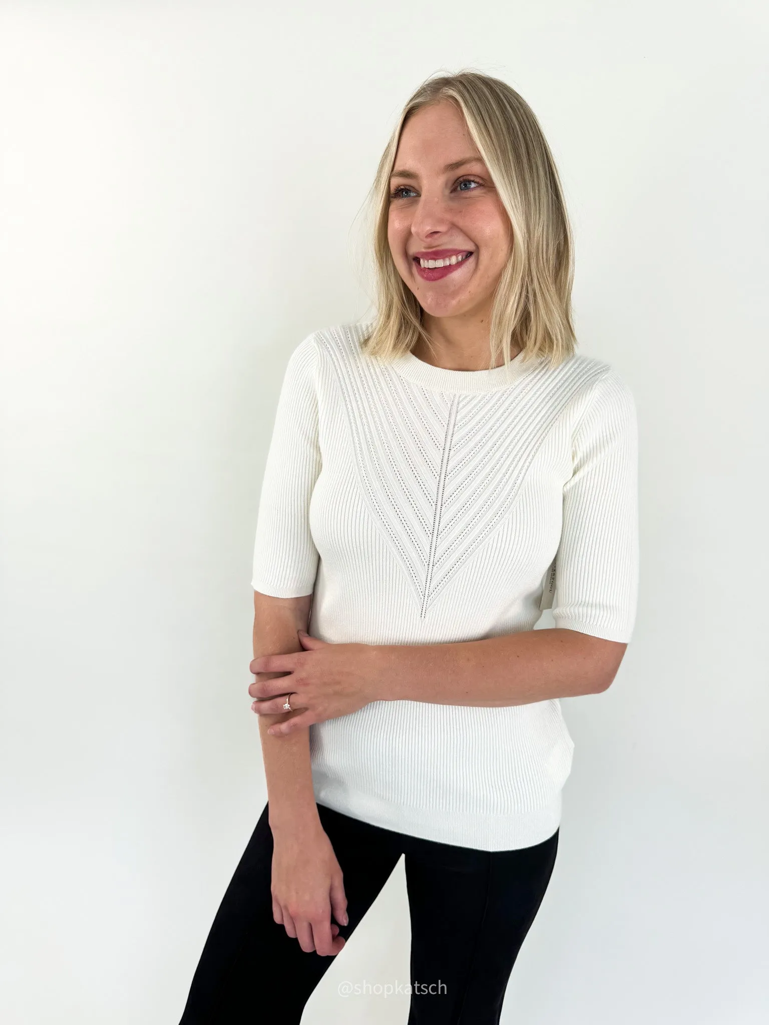 Paige Elbow Sleeve Crewneck Sweater