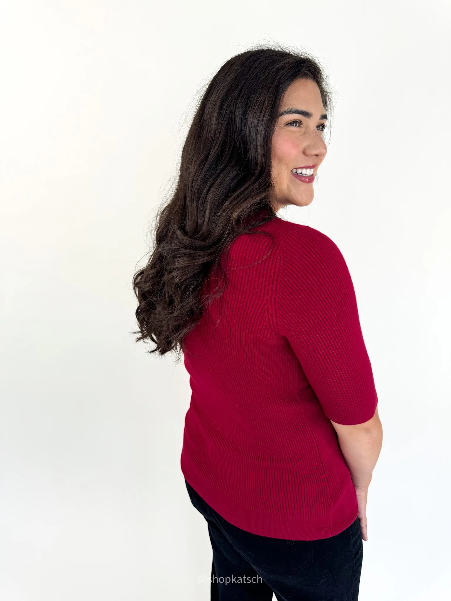 Paige Elbow Sleeve Crewneck Sweater
