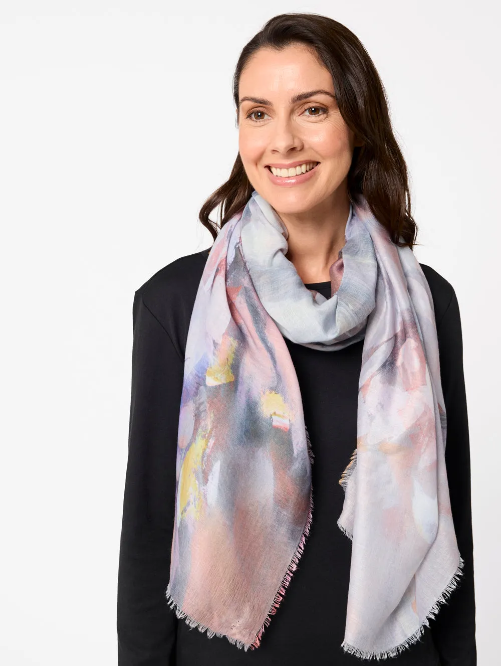 Painter Print Floral Scarf