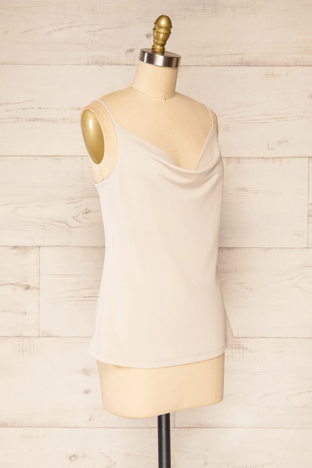 Partye Beige | Cowl Neck Cami Top