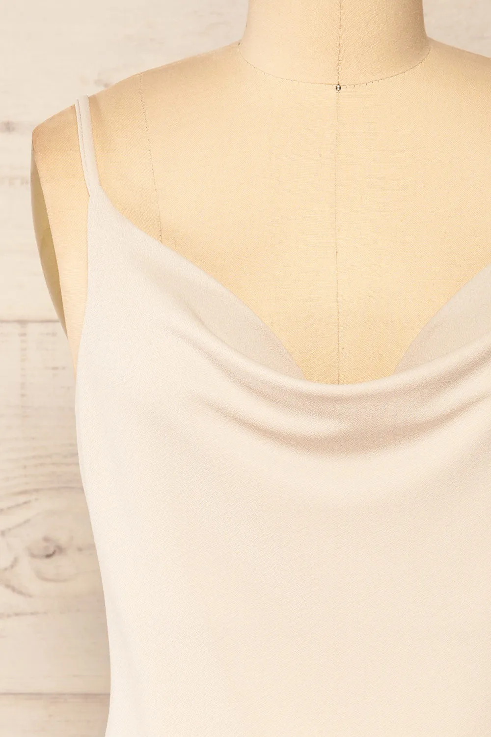Partye Beige | Cowl Neck Cami Top