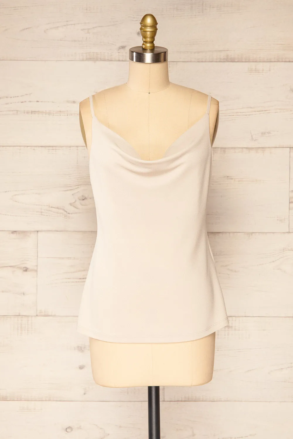 Partye Beige | Cowl Neck Cami Top