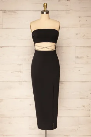 Paterna | Fitted Strapless Midi Dress