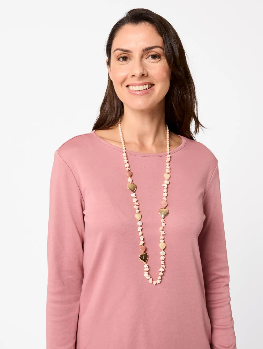 Peach Hearts Necklace
