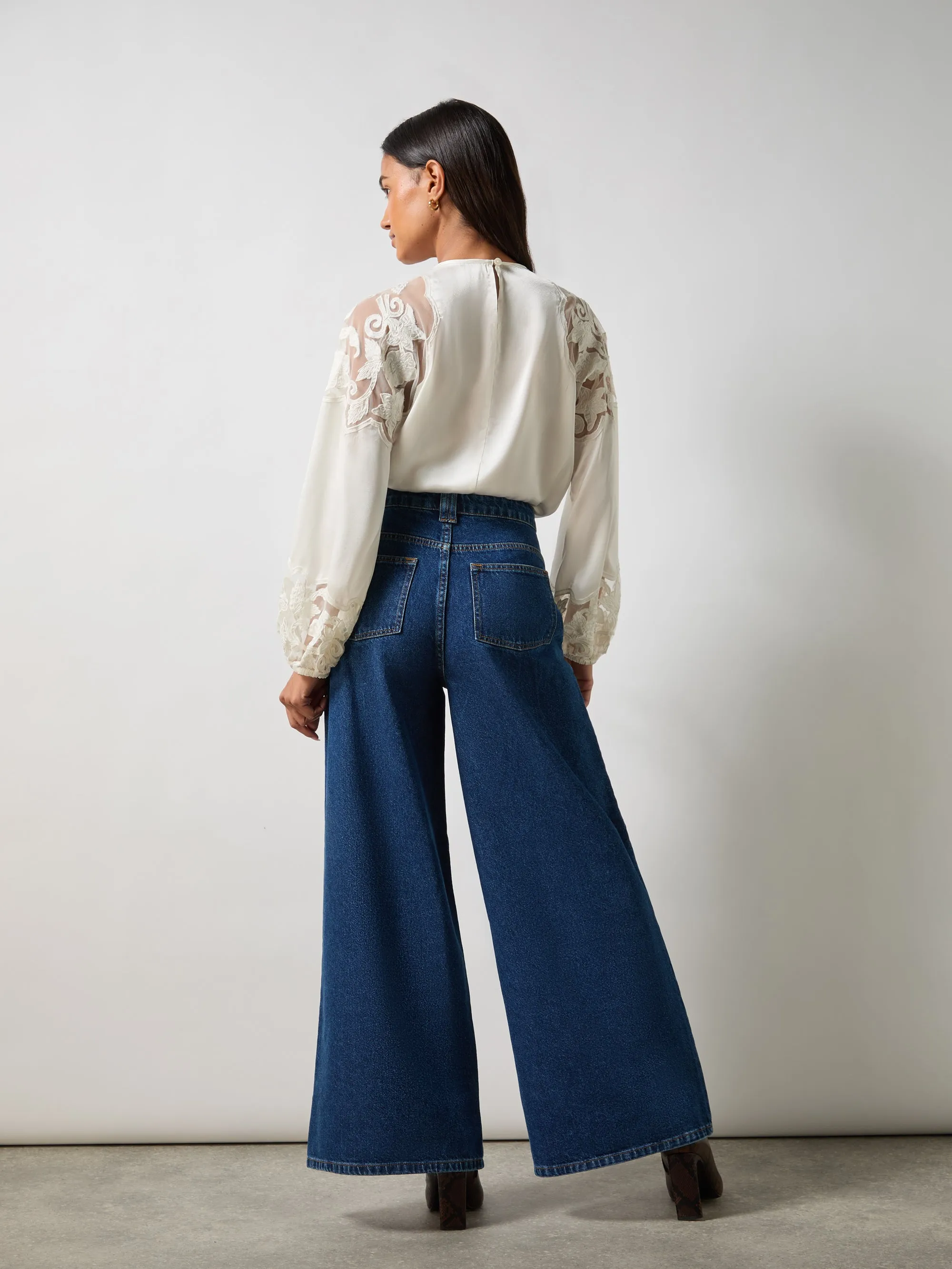 Petite Blue Wide Leg Jeans