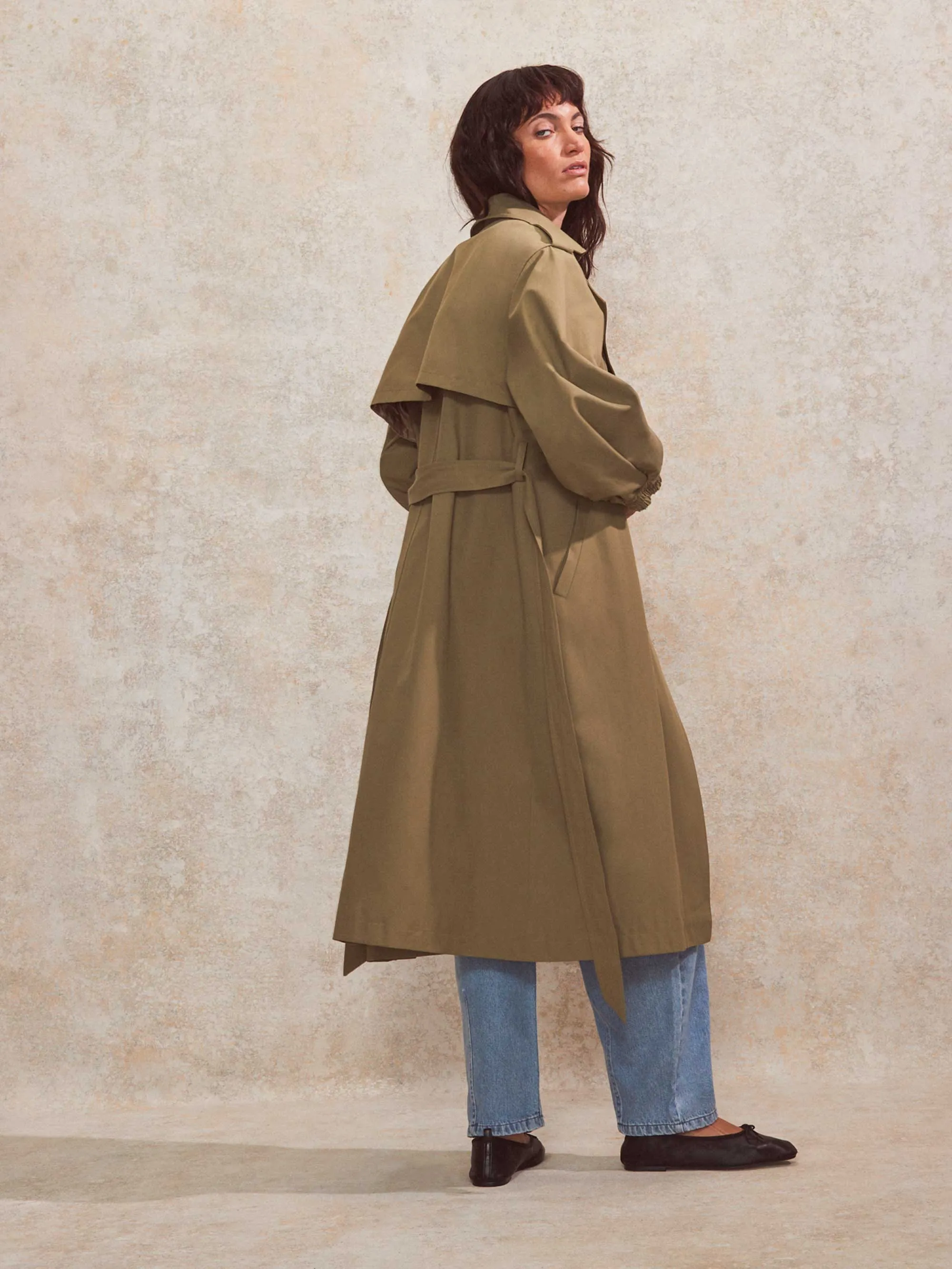 Petite Khaki Belted Trench Coat