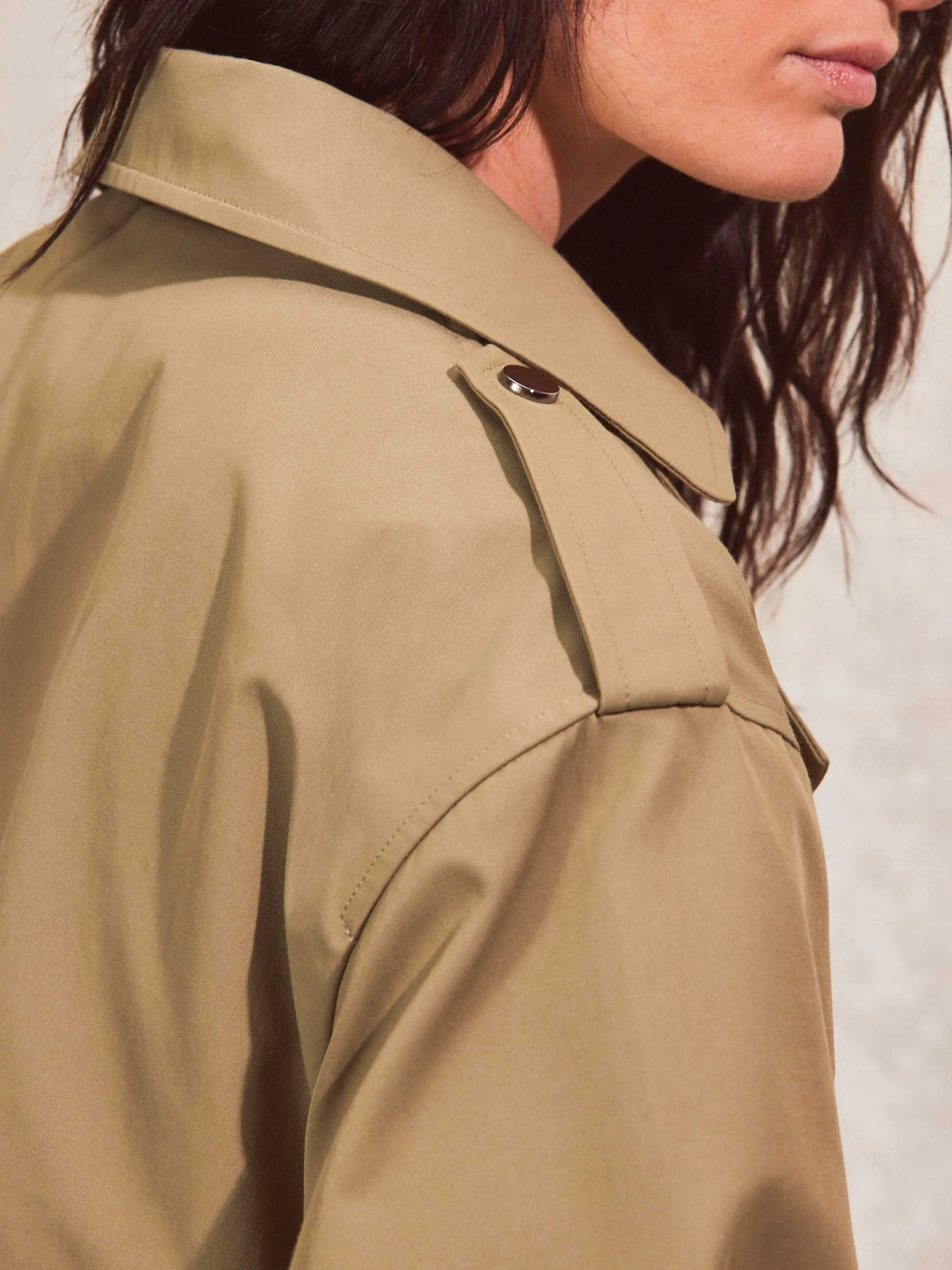 Petite Khaki Belted Trench Coat