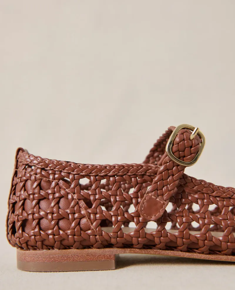 Petite Mendigote Claudette Camel Woven Ballet Pumps