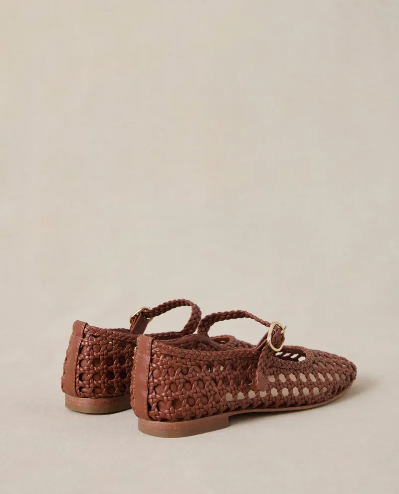 Petite Mendigote Claudette Camel Woven Ballet Pumps