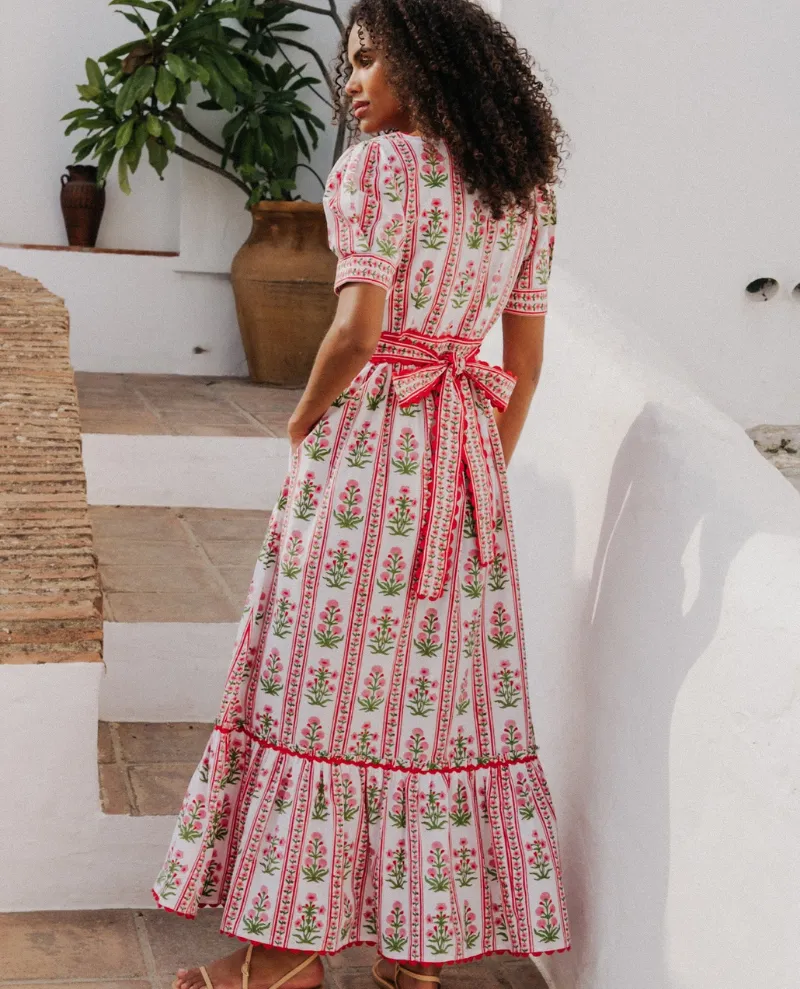 Pink City Prints Evelyn Ruby Buta Dress
