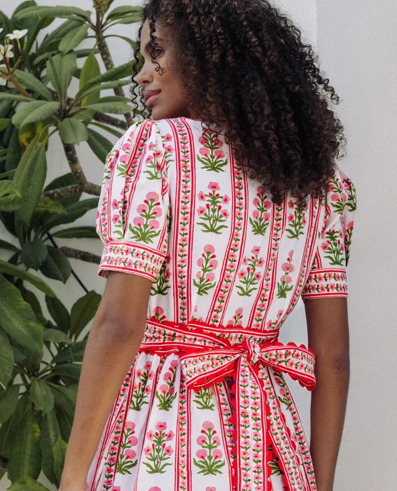 Pink City Prints Evelyn Ruby Buta Dress