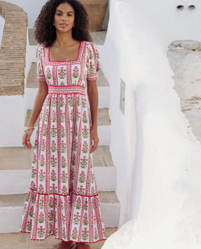 Pink City Prints Evelyn Ruby Buta Dress