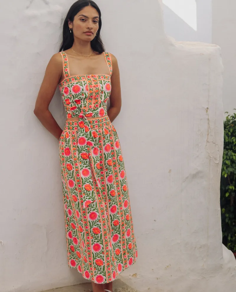 Pink City Prints Immy Neon Border Skirt