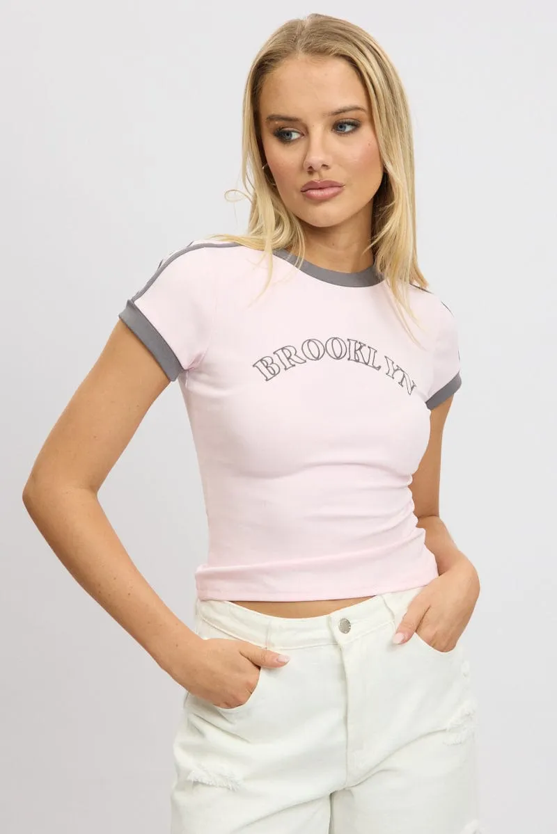 Pink Graphic Tee Short Sleeve