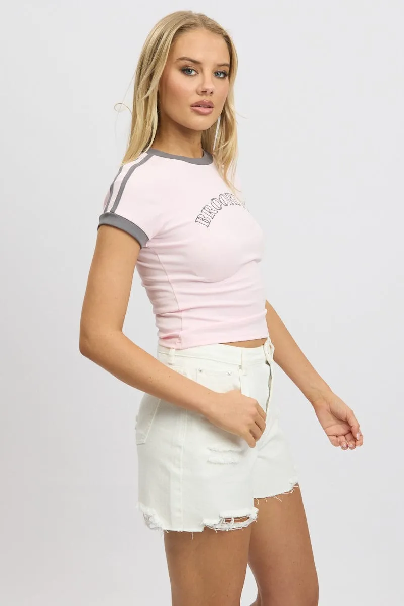 Pink Graphic Tee Short Sleeve