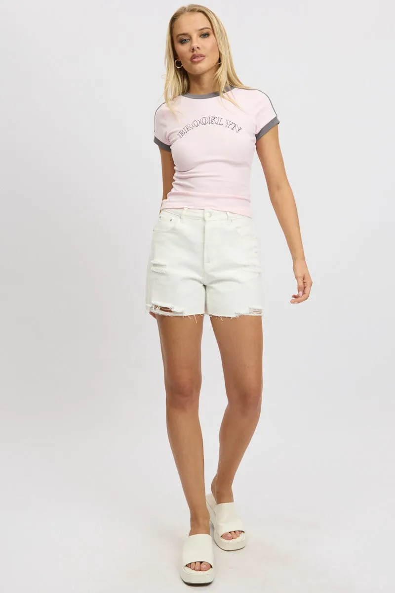 Pink Graphic Tee Short Sleeve