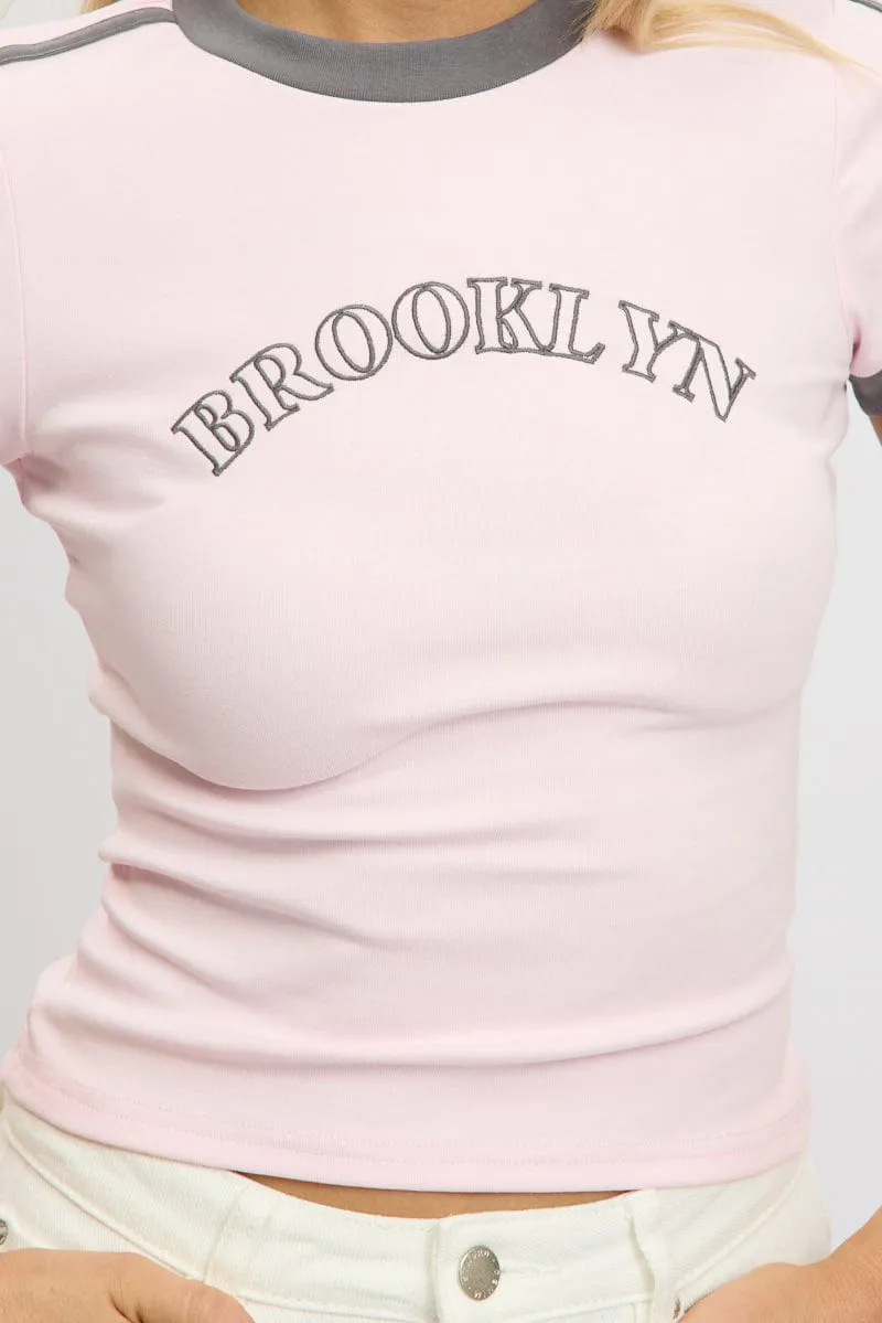 Pink Graphic Tee Short Sleeve