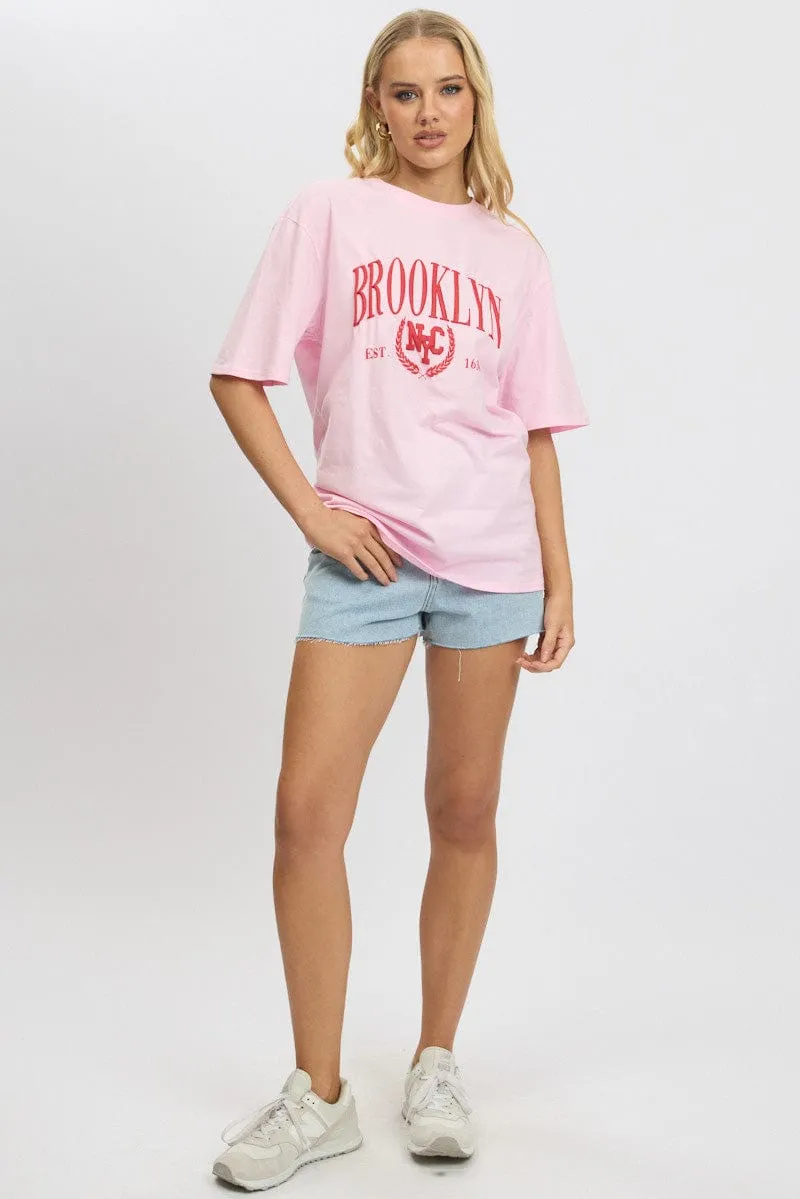 Pink Graphic Tee Short Sleeve