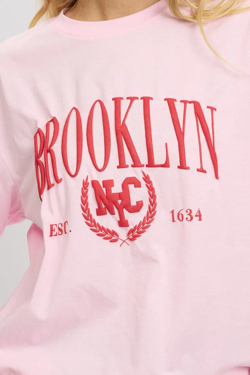 Pink Graphic Tee Short Sleeve