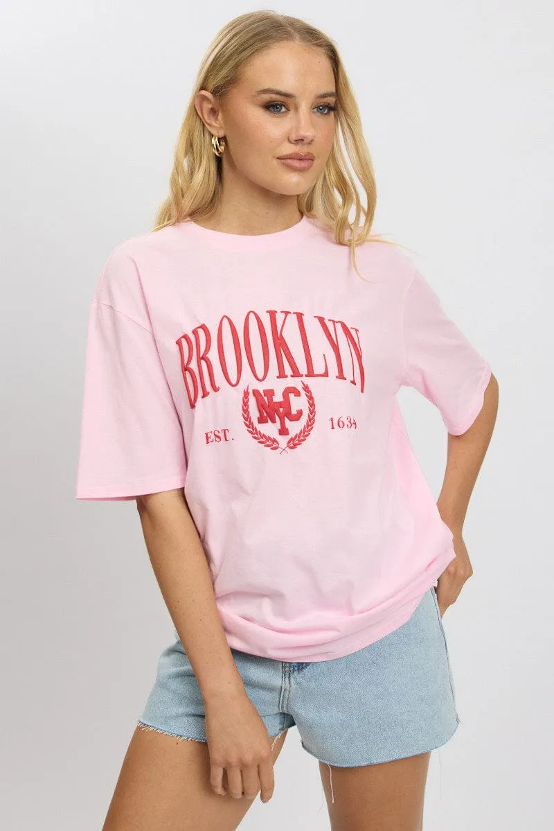 Pink Graphic Tee Short Sleeve