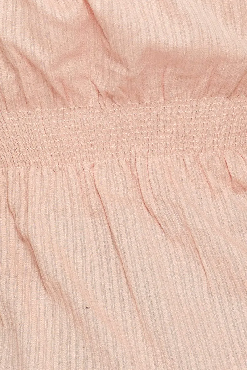 Pink Singlet Top Sleeveless V-Neck