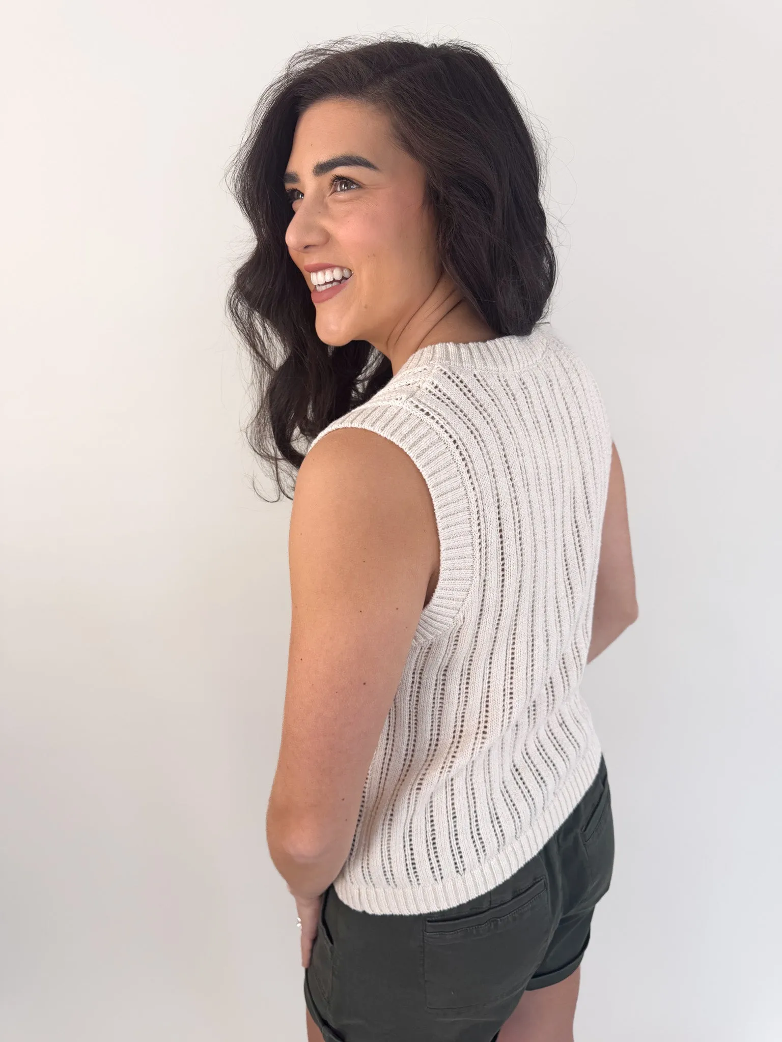 Pointelle Sweater Vest