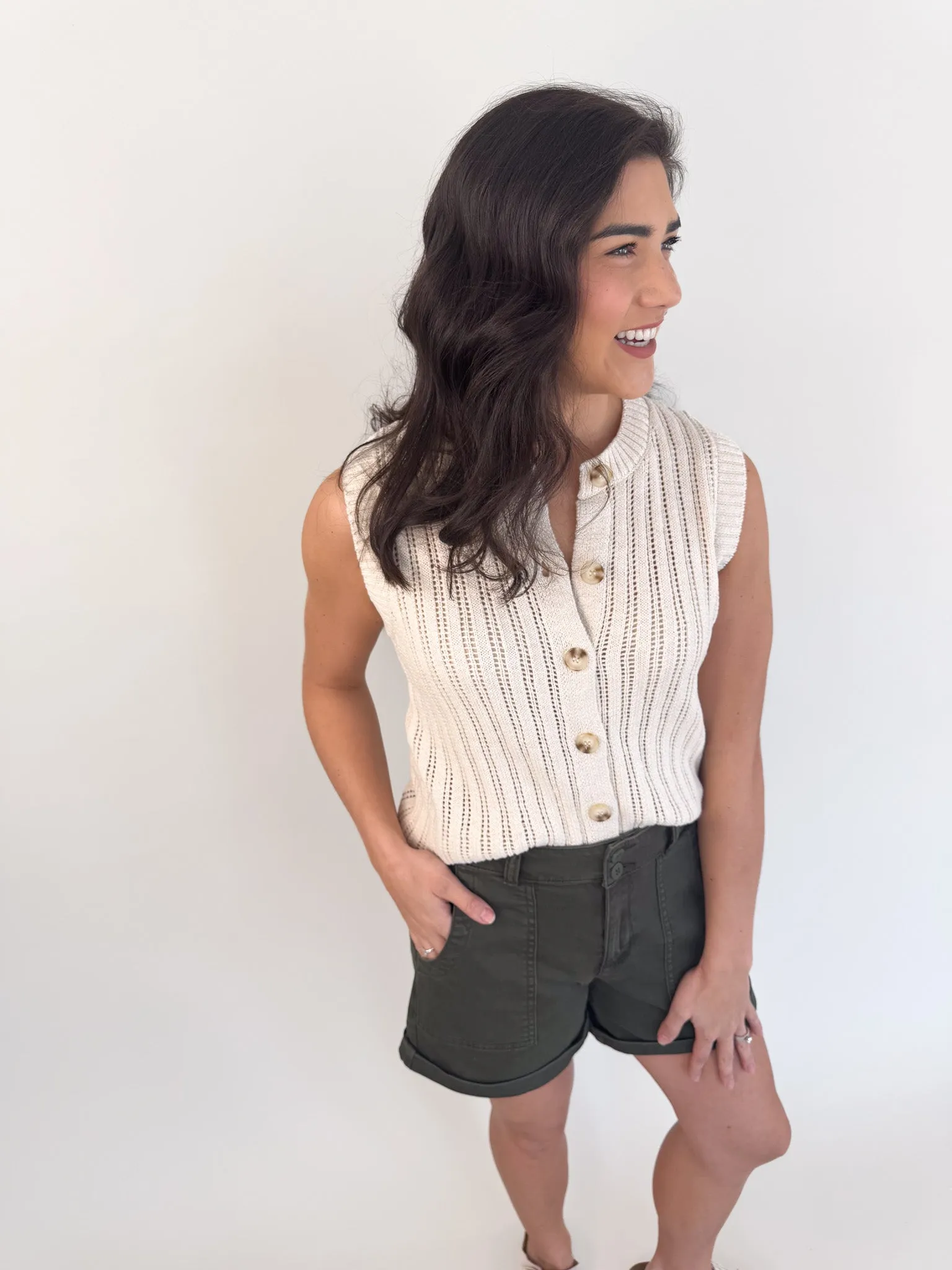 Pointelle Sweater Vest