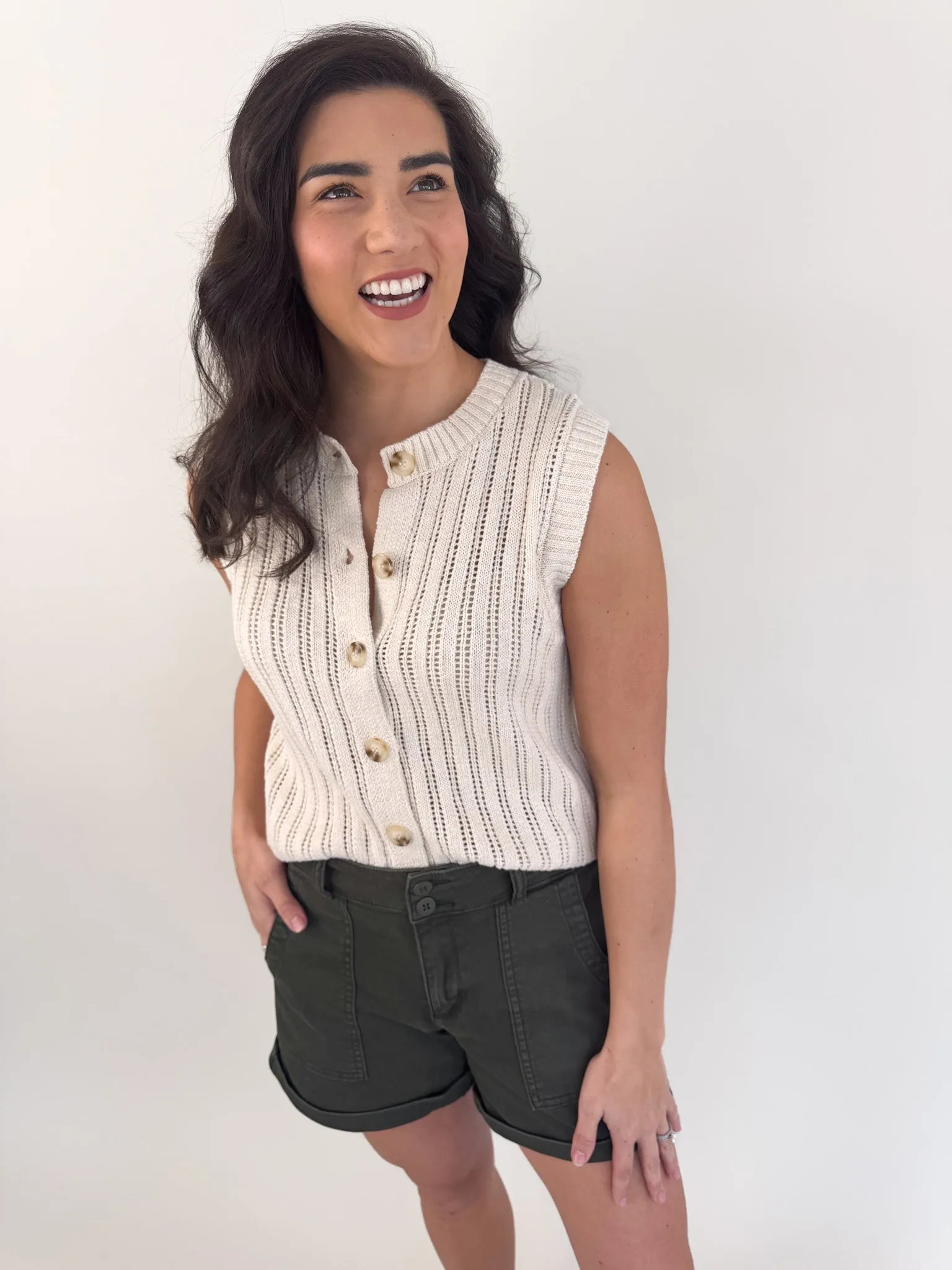 Pointelle Sweater Vest