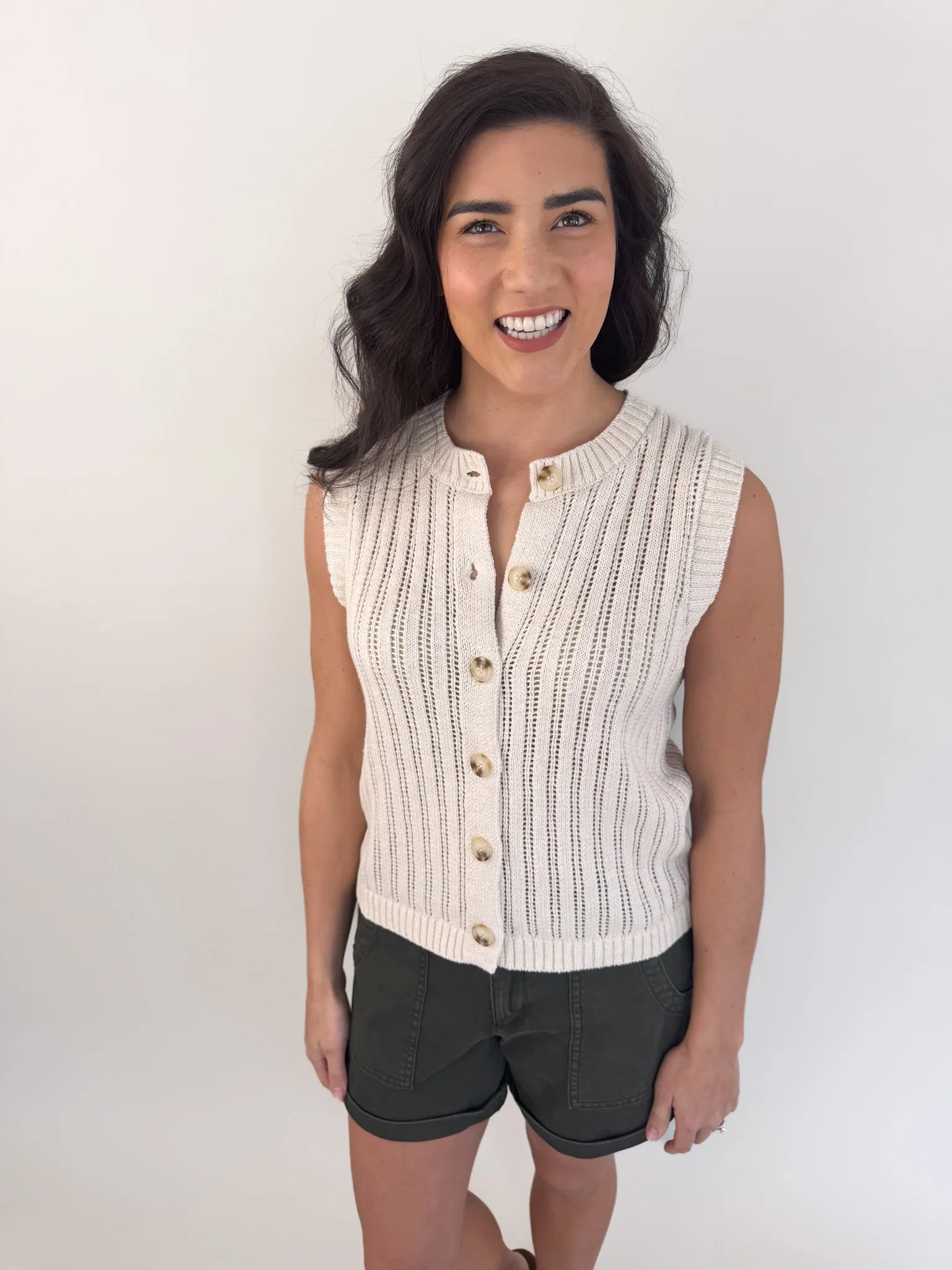 Pointelle Sweater Vest