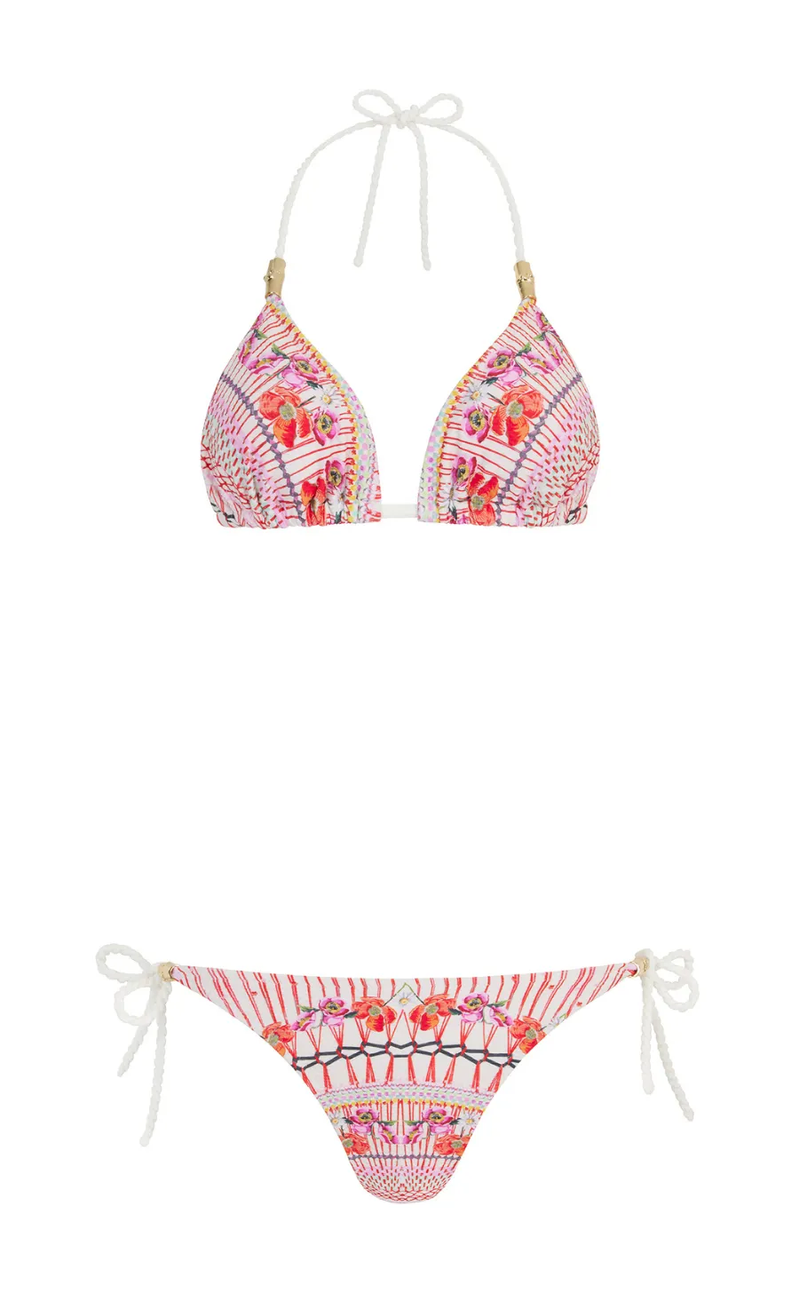 Pomegranate Tie Side Bikini Bottom - Pink Mix