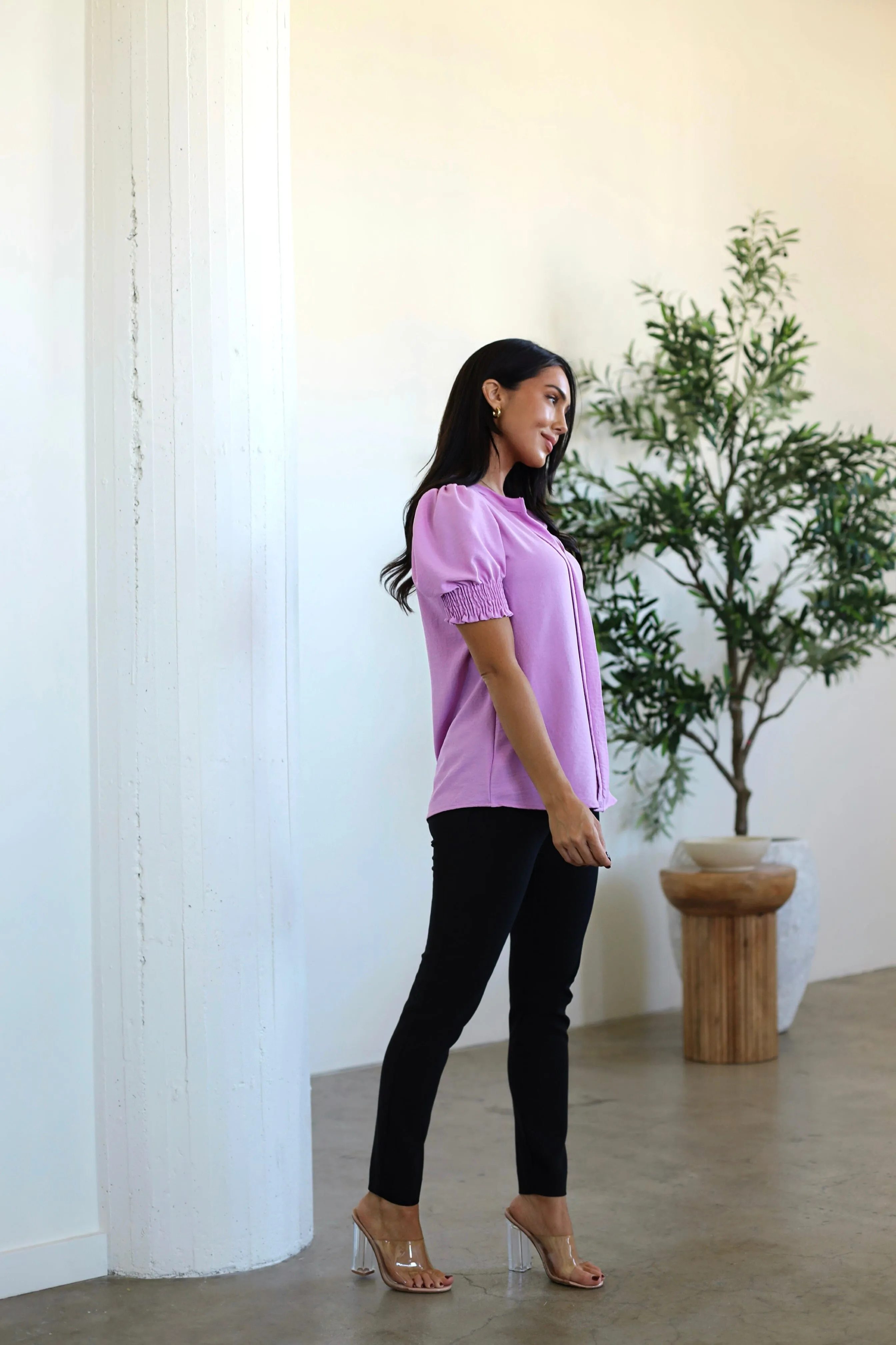 Pretty Pleats V-Neck Blouse