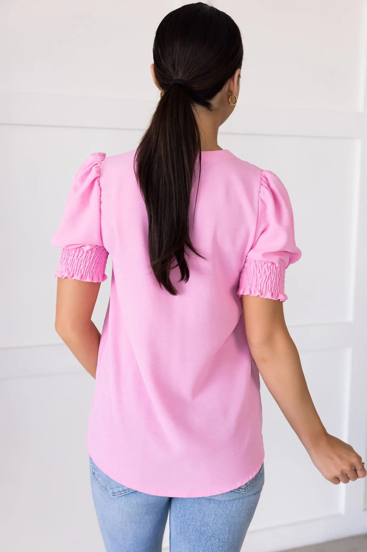 Pretty Pleats V-Neck Blouse