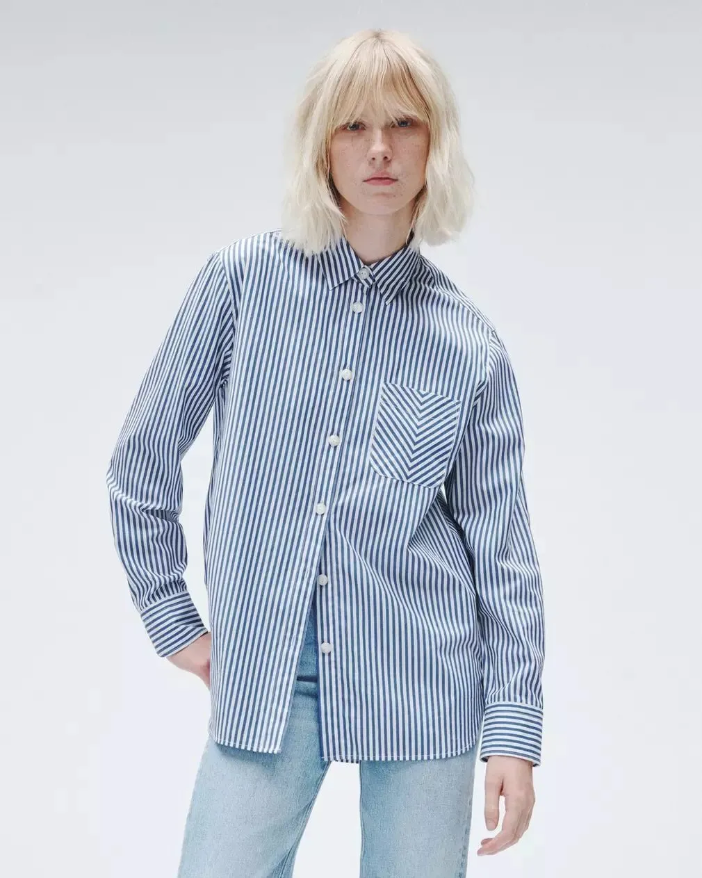 Rag & Bone - Maxine Button Down Shirt in Blustripe