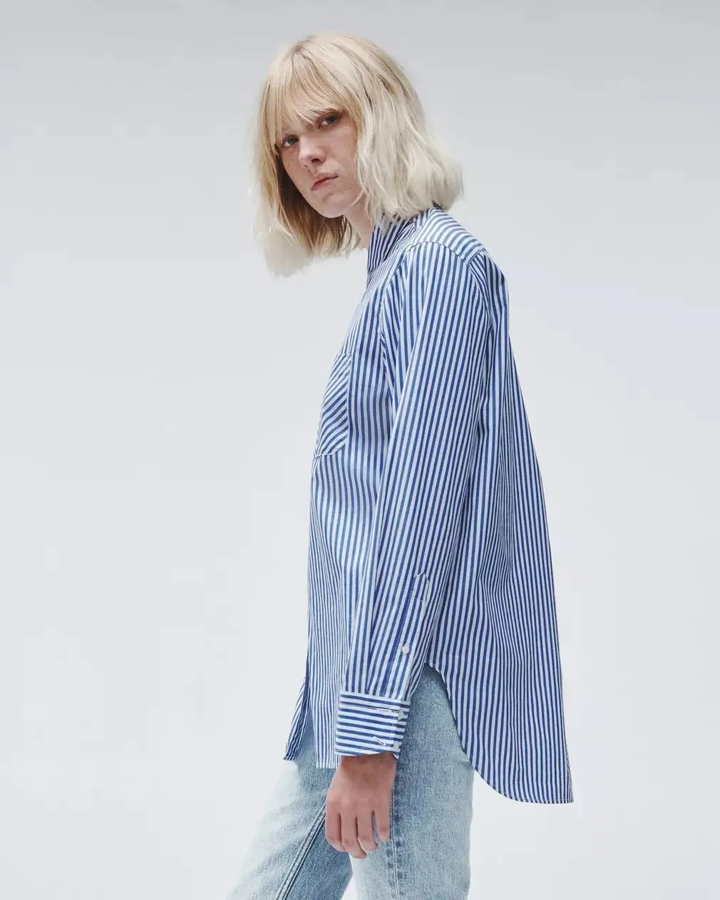 Rag & Bone - Maxine Button Down Shirt in Blustripe