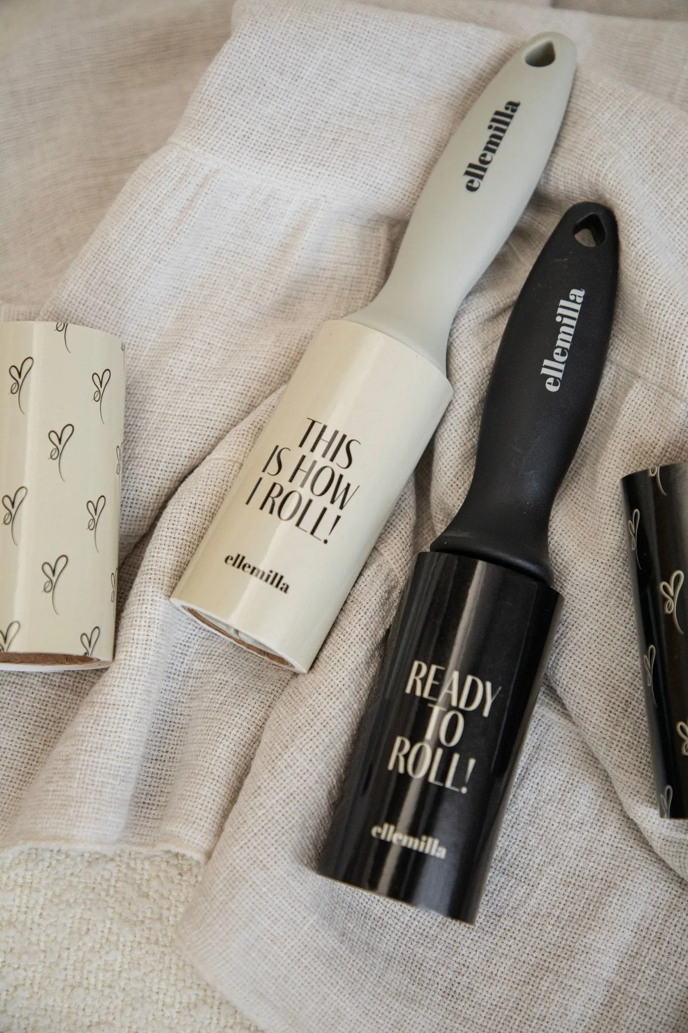 Ready To Roll Beige/Black - Lint Roller Set