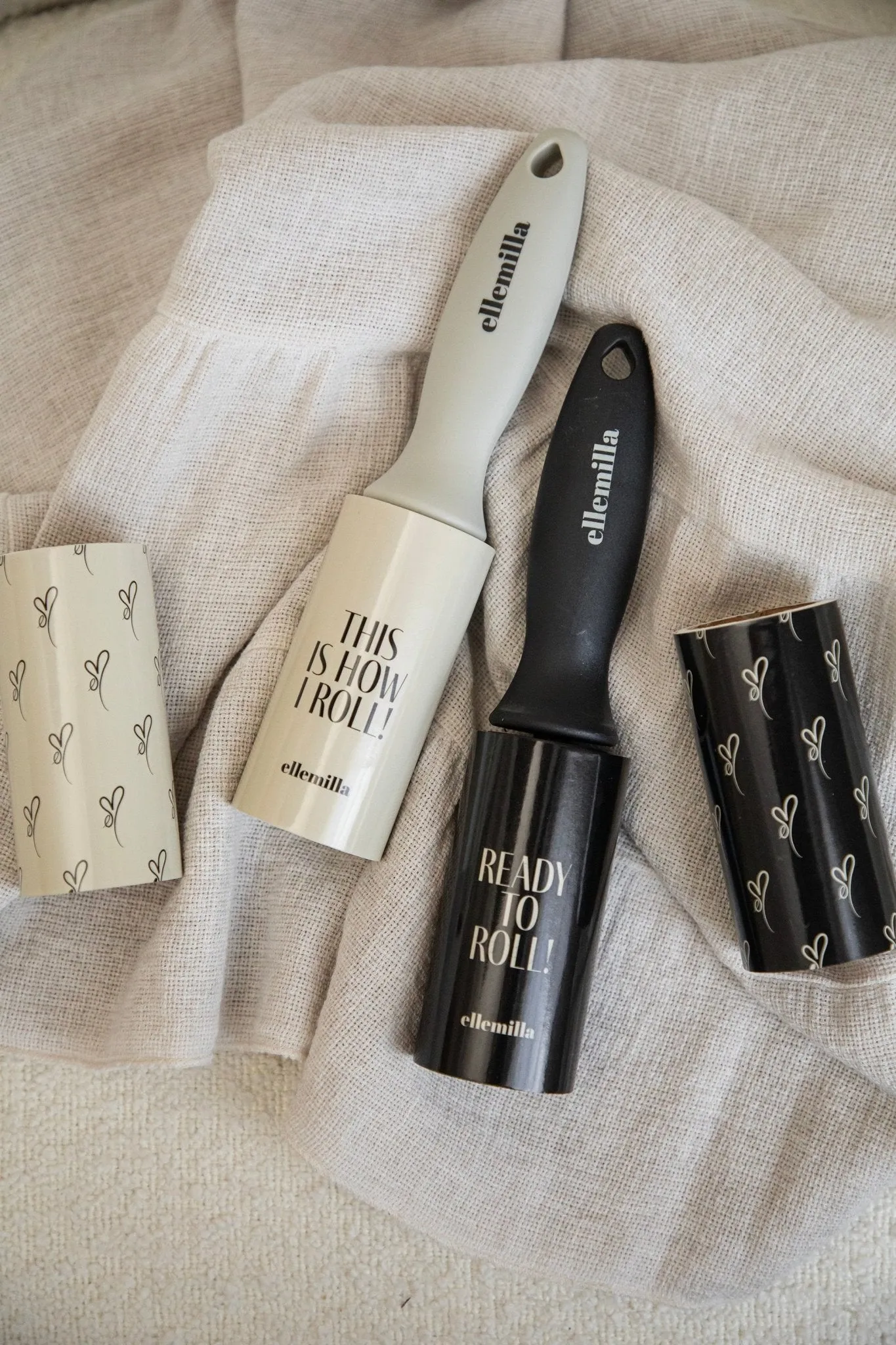 Ready To Roll Beige/Black - Lint Roller Set