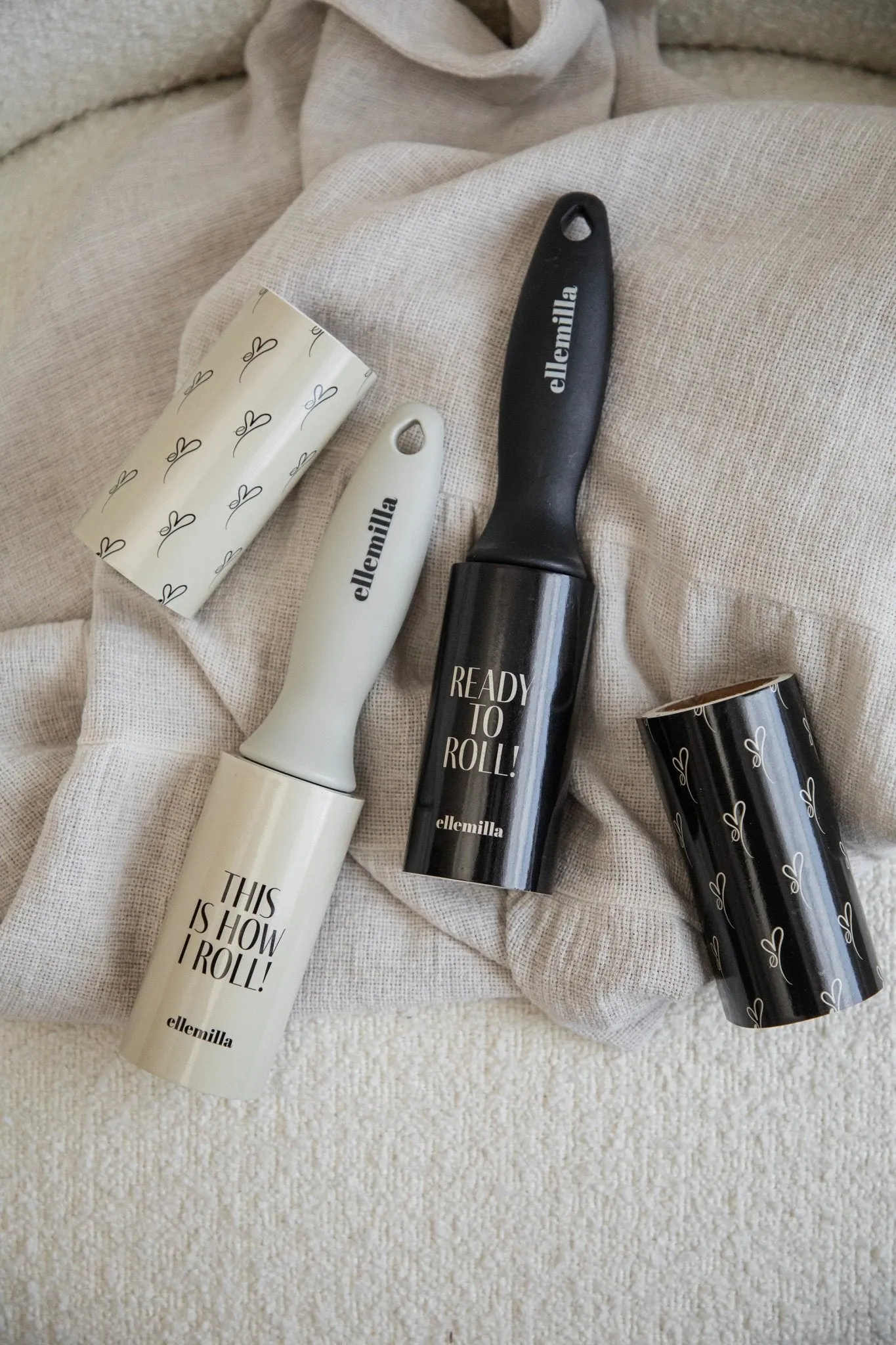 Ready To Roll Beige/Black - Lint Roller Set