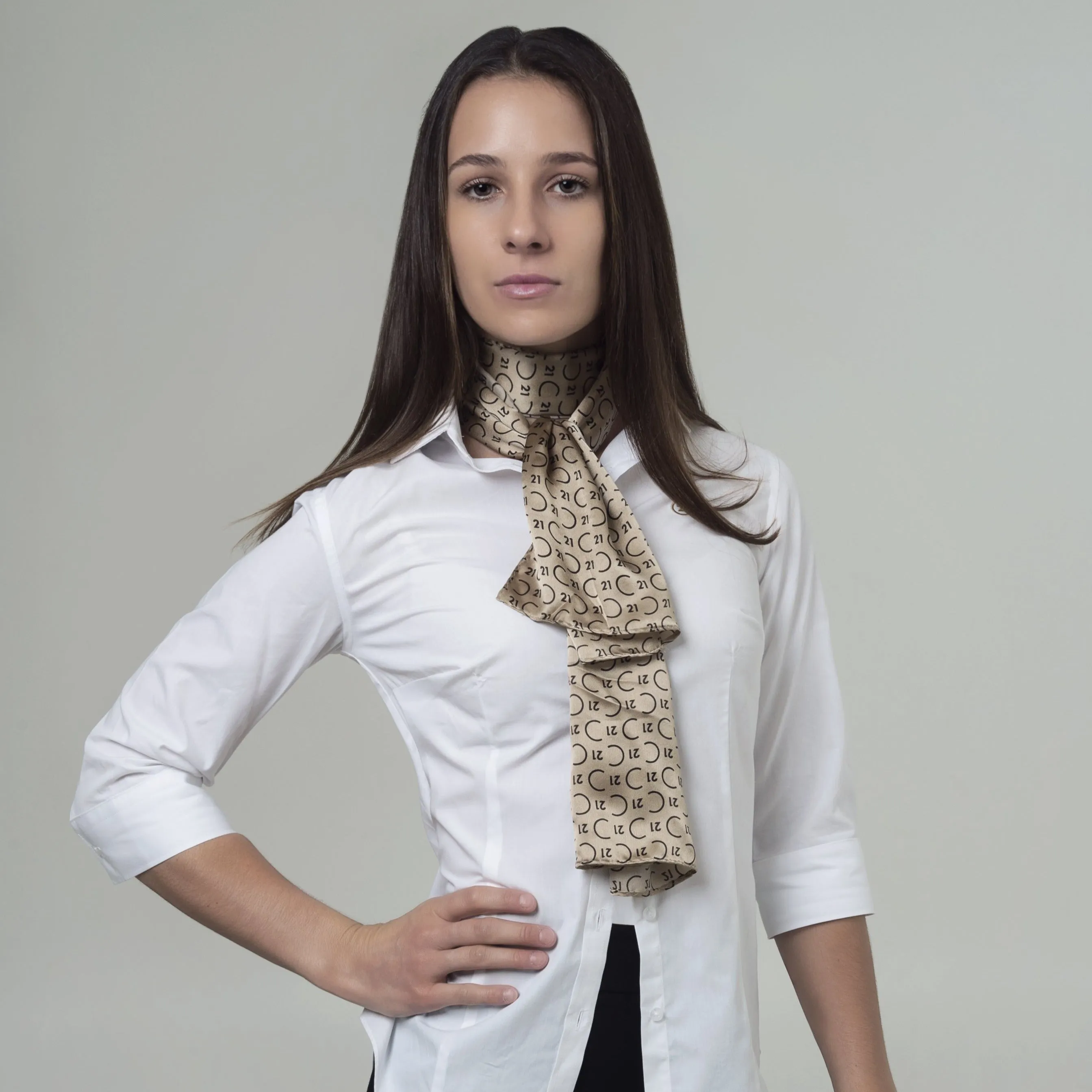 Relentless Gold Silk Scarf Long