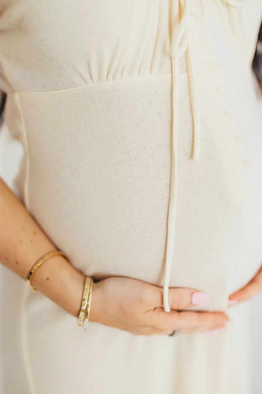 Remi Pointelle Maxi Dress in Custard - Bump & Nursing Friendly