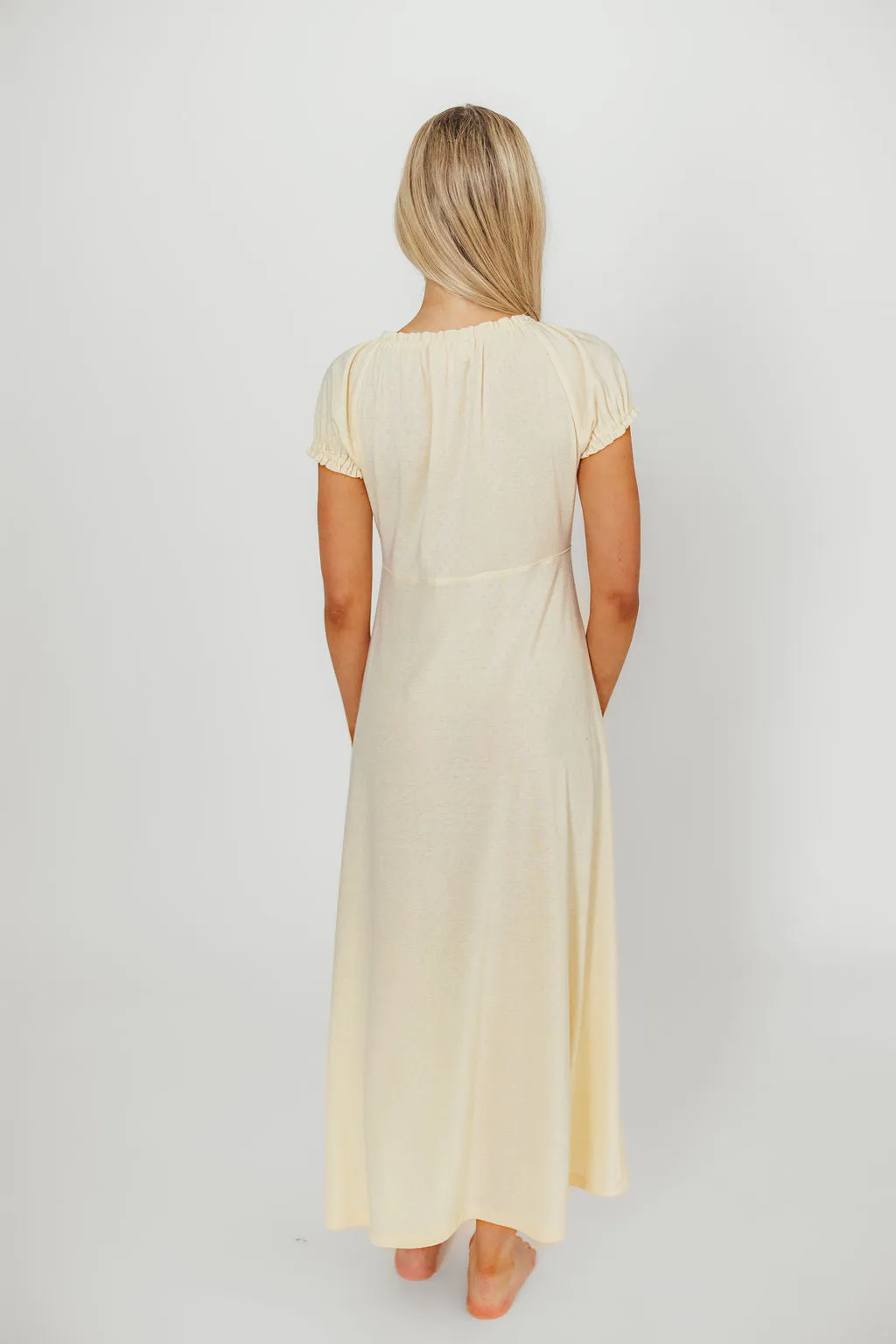 Remi Pointelle Maxi Dress in Custard - Bump & Nursing Friendly