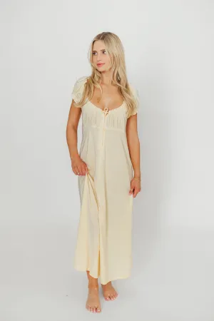 Remi Pointelle Maxi Dress in Custard - Bump & Nursing Friendly
