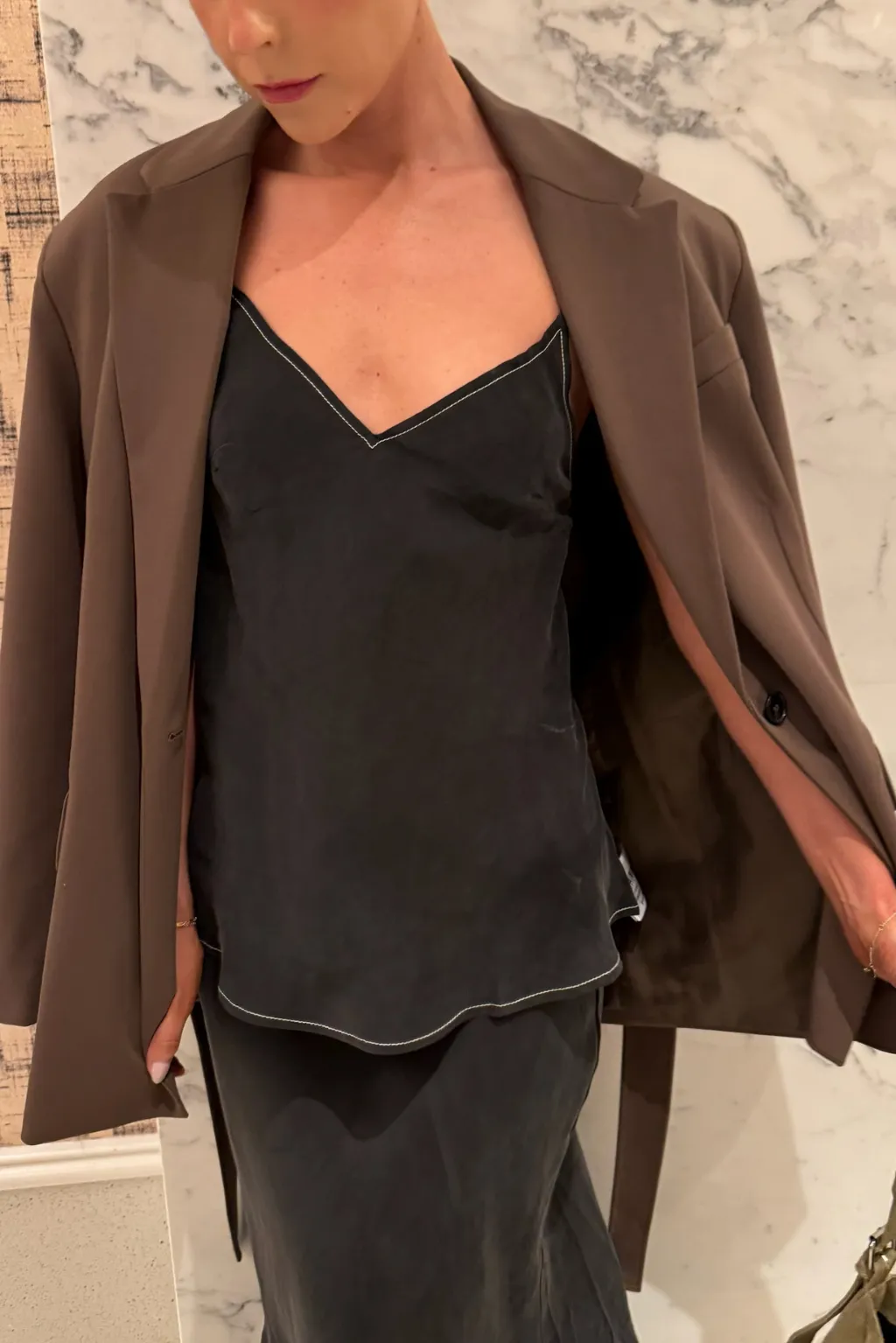 Romana Cami Top and Skirt Set in Black