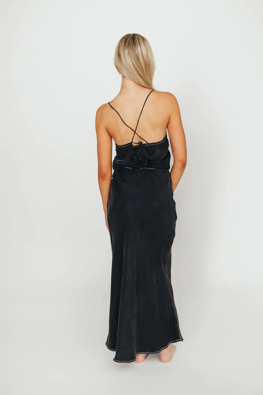 Romana Cami Top and Skirt Set in Black